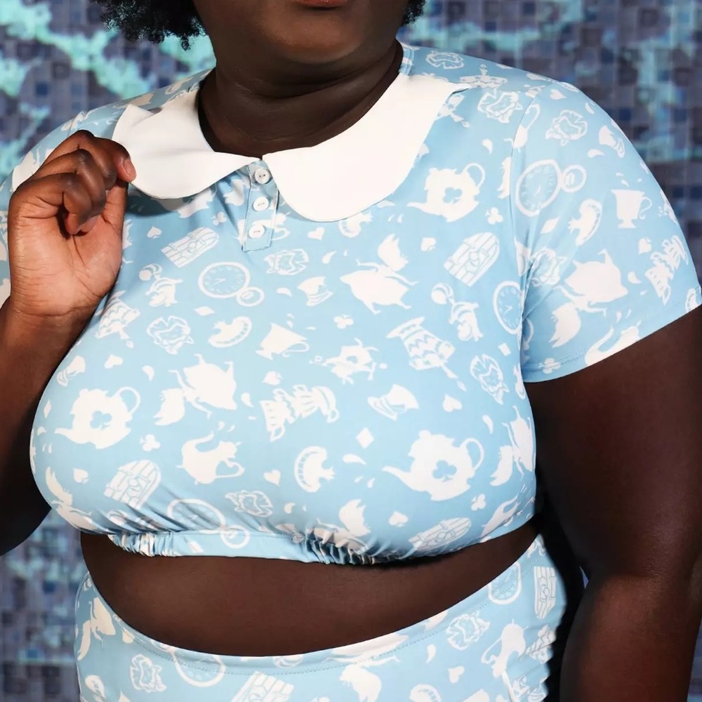 Disney Alice‎ In Wonderland Collar Swim Top Plus Size Hot Topic